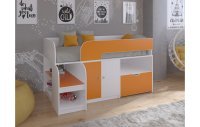 Кровать чердак Астра 9 V4 Белый/Оранжевый