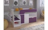 Кровать чердак Астра 9 V4 Белый/Фиолетовый