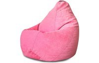 Кресло мешок груша L розовый микровельвет