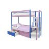 Детская двухярусная кровать Бельмарко Svogen синий-лаванда с ящиками