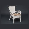 Комплект обеденный "ANDREA" ( стол со стеклом + 4 кресла + подушки), TCH White (белый)