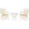Комплект террасный ANDREA (стол кофейный со стеклом + 2 кресла + подушки), TCH White (белый)