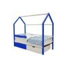 Детская кровать-домик Бельмарко Svogen сине-белый с ящиками и бортиком