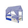 Детская кровать-домик Бельмарко Svogen сине-белый с ящиками и бортиком