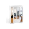 Шкаф 4-х дверный с ящиками и 4-я зеркалами Монако МН-64 белое дерево