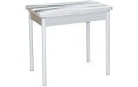 Бронкс фотопечать стол обеденный поворотно-раскладной / текстура 029/бетон белый/белый