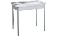 Бронкс фотопечать стол обеденный поворотно-раскладной / текстура 029/бетон белый/металлик