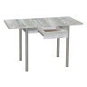 Эко 80х60 стол обеденный раскладной с ящиком / бетон темный/металлик