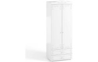 Шкаф 2-х дверный с ящиками (гл.560) Италия ИТ-49 белое дерево