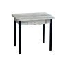 Эко 80х60 стол обеденный раскладной с ящиком / бетон темный/черный
