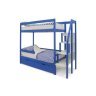 Детская двухярусная кровать Бельмарко Svogen синий с бортиком и ящиками