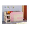Кровать чердак Астра 9 V1 Дуб молочный/Розовый