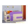Кровать чердак Астра 9 V1 Дуб молочный/Фиолетовый