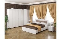 Спальня Италия-4 мягкая спинка белое дерево
