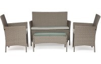 Лаундж сет (диван+2кресла+столик+подушки) (mod. 210013 А), серый, ткань: DB-11 светло-серый
