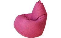 Кресло мешок груша L розовый рогожка