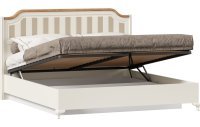 Вилладжио Кровать двуспальная 1800 с подъёмным механизмом (Алебастр/Дуб Золотой)