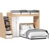 Урбан Кровать-чердак, кровать полутороспальная с шкафом для одежды (правая Дуб Золотой/Белый)