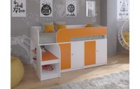Кровать чердак Астра 9 V2 Белый/Оранжевый