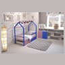 Детская кровать-домик Бельмарко Svogen синий-лаванда с ящиками