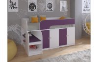 Кровать чердак Астра 9 V2 Белый/Фиолетовый