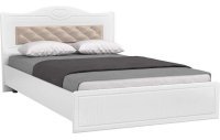 Кровать 1600 с мягким элементом Монако МН-9 + МН-9А белое дерево
