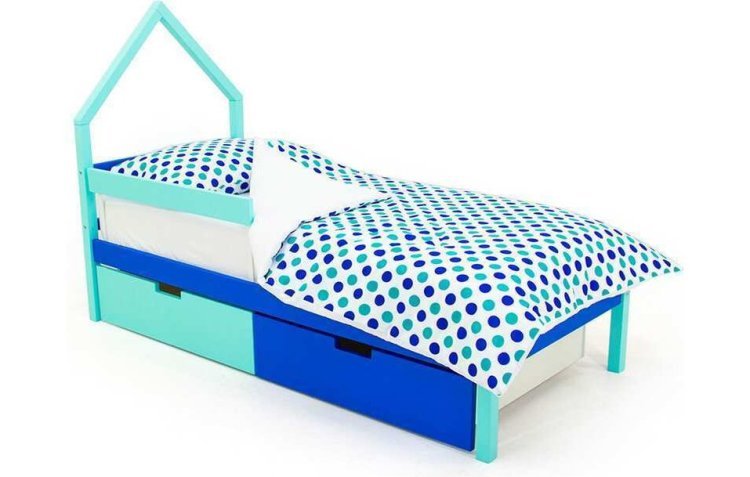 Кровать-домик мини Бельмарко Svogen сине-белый