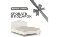 Ариана Кровать 1600 мягкая с матрасом Gemini (Молочный/Тёмно-коричневый)