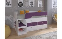 Кровать чердак Астра 9 V3 Белый/Фиолетовый