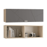 Скайлайн Шкаф настенный (900) с горизонтальной дверью графит