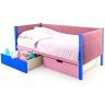 Детская кровать-тахта мягкая Svogen синий-лаванда с ящиками и бортиком