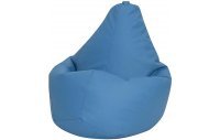 Кресло мешок груша L Голубая экокожа