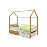 Детская кровать-домик Бельмарко Svogen дерево-белый с ящиками и бортиком