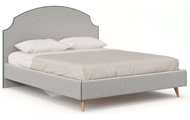 Карен Кровать 1600 с кроватным основанием (Светло-серый/Синий)