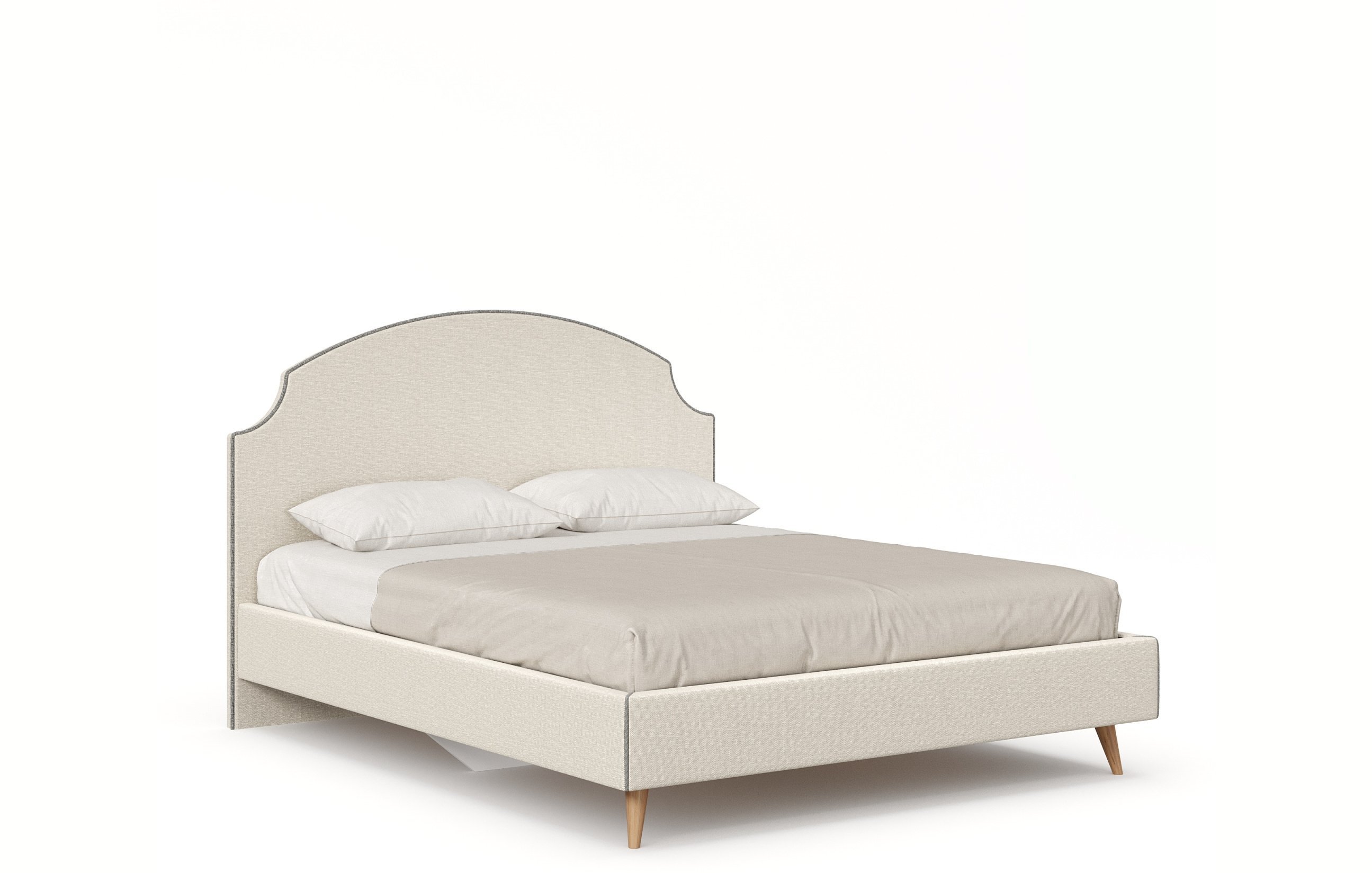 Карен Кровать 1600 с кроватным основанием (Бежевый/Светло-серый)