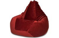 Кресло мешок груша L бордовый микровельвет