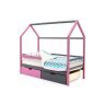Детская кровать-домик Бельмарко Svogen лаванда-графит с ящиками и бортиком