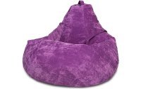 Кресло мешок груша L фиолетовый микровельвет
