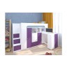 Кровать чердак Астра 11 Белый/Фиолетовый