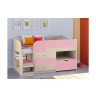 Кровать чердак Астра 9 V5 Дуб молочный/Розовый
