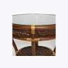 Комплект террасный ANDREA (стол кофейный со стеклом + 2 кресла + подушки), Pecan Washed (античн. орех)