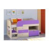 Кровать чердак Астра 9 V5 Дуб молочный/Фиолетовый