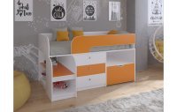 Кровать чердак Астра 9 V5 Белый/Оранжевый