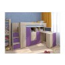 Кровать чердак Астра 11 Сонома/Фиолетовый