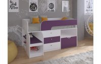 Кровать чердак Астра 9 V5 Белый/Фиолетовый