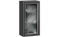 Италия Шкаф кухонный 500 высокий со стеклом (Чёрный/Дуб темный)