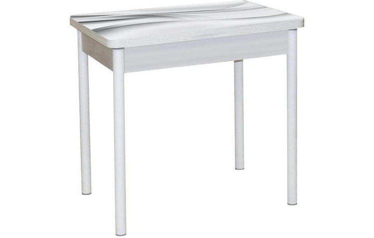 Бронкс фотопечать стол обеденный поворотно-раскладной / текстура 029/бетон белый/белый