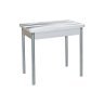 Бронкс фотопечать стол обеденный поворотно-раскладной / текстура 029/бетон белый/металлик