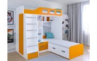 Кровать двухъярусная Астра 4  Белый/Оранжевый