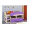 Кровать чердак Астра 9 V6 Дуб молочный/Фиолетовый